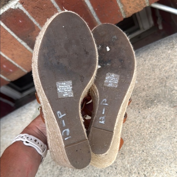 Marc Fisher Brown Strappy Sandals with Studs - Picture 5 of 5